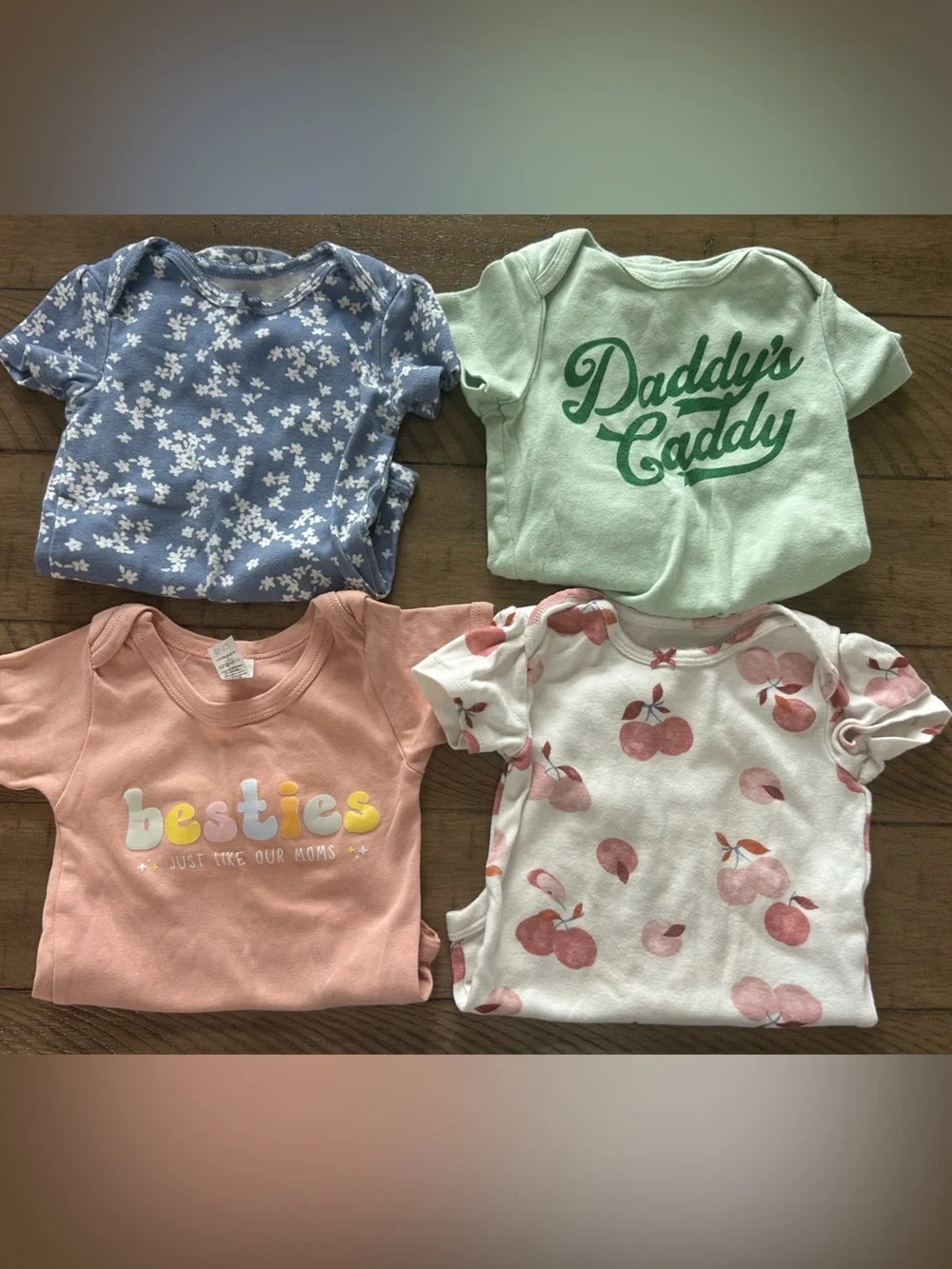 12M 4-Pack Baby Girl Onesies